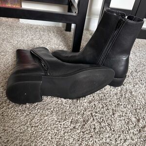 LOFT Black Leather Ankle Boots